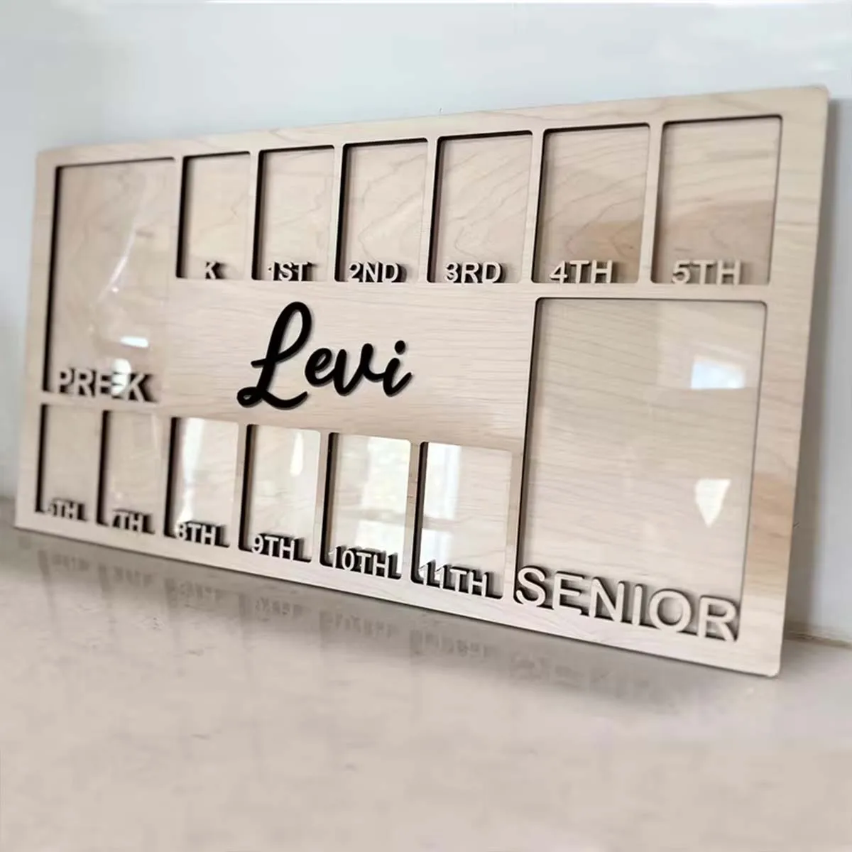 Cadre photo personnalisé en bois, plaque décorative pour fête, maison, école, accessoires photo, à peindre soi-même, cadeau d'anniversaire ou de remise de diplôme