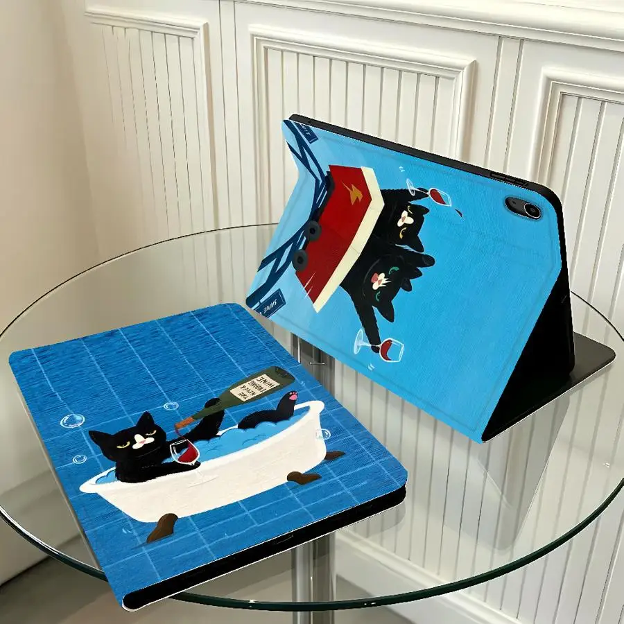 Creative Cat Drinking Alcohol Cute Case for Honor Pad 9 10 20 Pro 8 V9 X10 GT MagicPad 2 3 X9B Max GT2 V7 X9A V8 X8 Pro V6 With