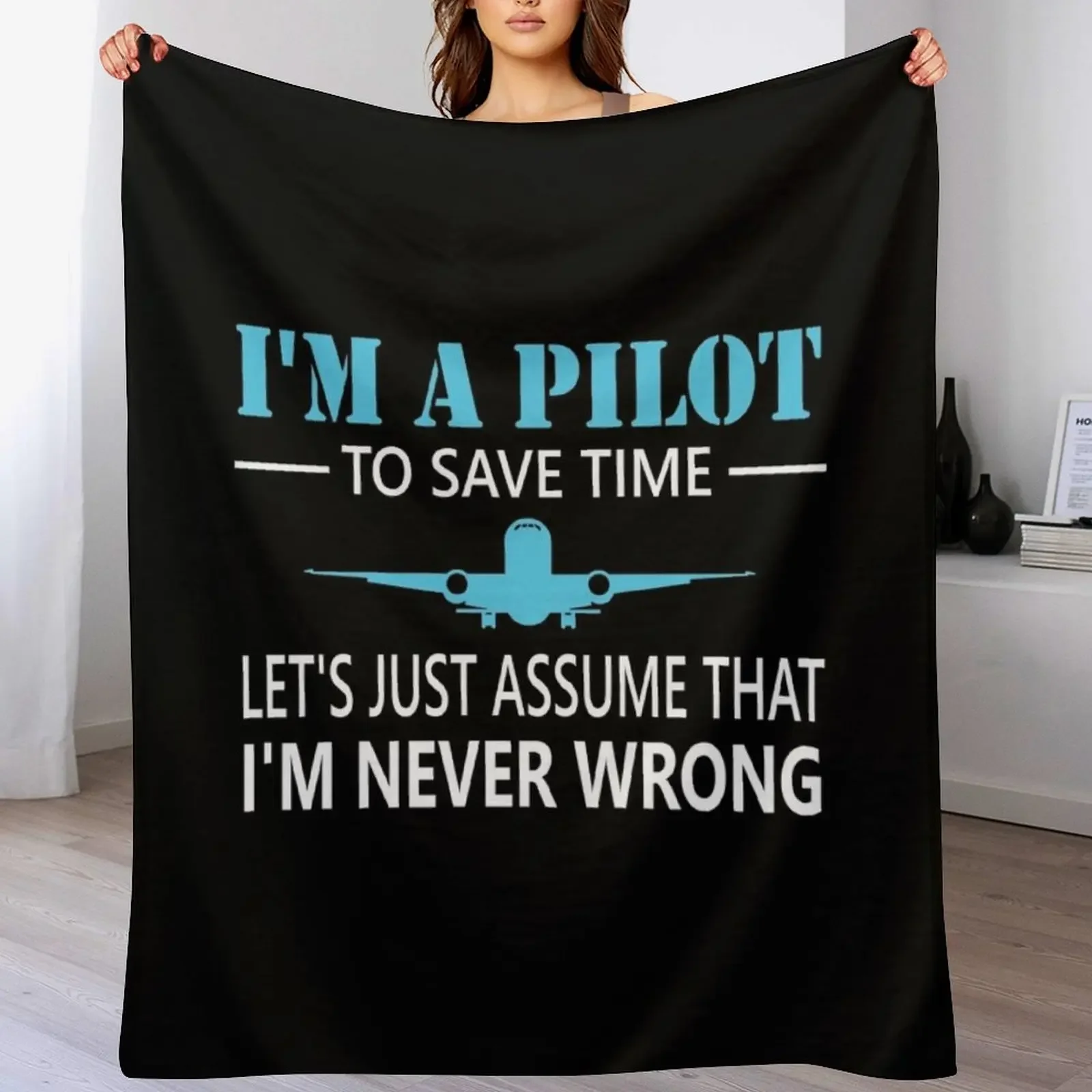 

Airplane Pilot Aviation Helicopter Gift Throw Blanket Cozy Light Blanket for Travel Camping Picnic