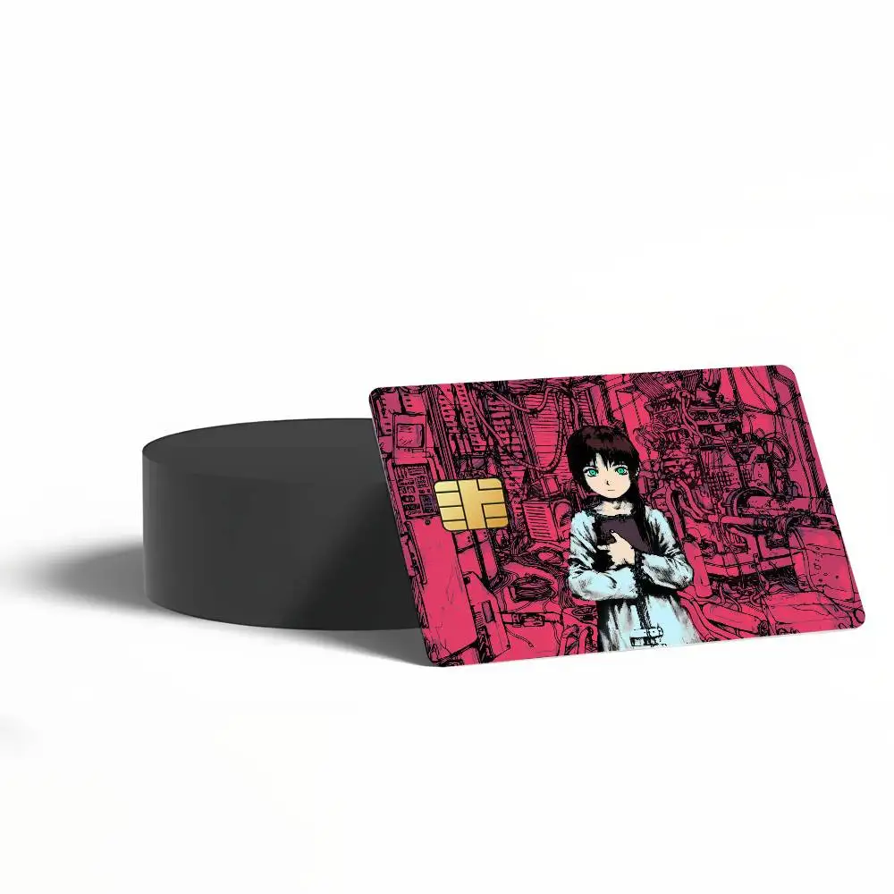 Anime Serial Experiments Lain Card Stickers for Bank Access Protective Waterproof Film Cover Sticker Surprise Gift