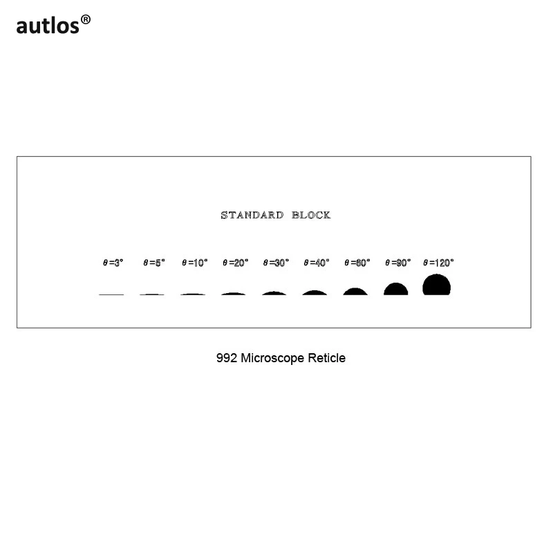 992 Optical Glass Angle Scale Stage Micrometer Calibration Slides for Contact and Water Drop Angle Measuring Instrument Tester