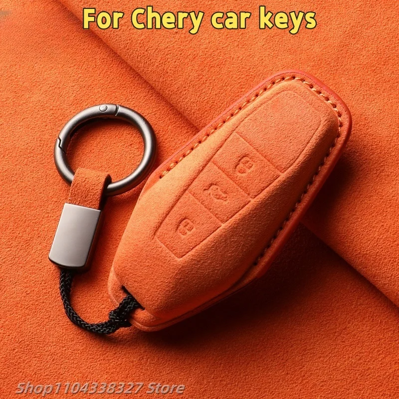 

For Chery iCAR 03 Suede Key Case Comfortable Home 2024 Car Tuning Interior Accessories All-inclusive keychain