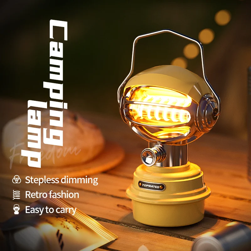 

L519 Portable Rechargeable Retro Rotating Camping Light Lantern