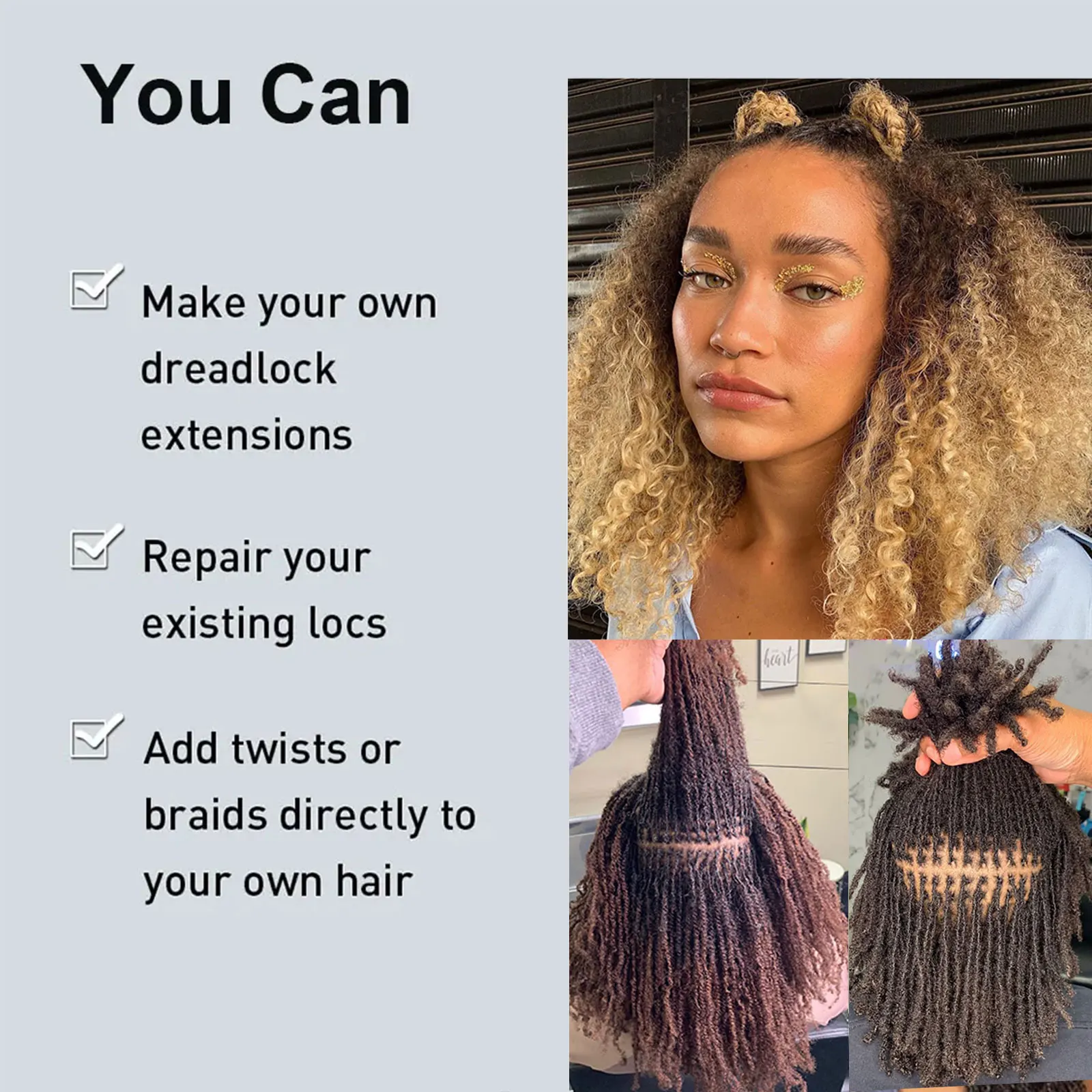 Afro Kinky Bulk Human Hair For Braiding Crochet Braiding Hair Extensions For Braids For Dreadlock Extensions No Weft 50g/Pack