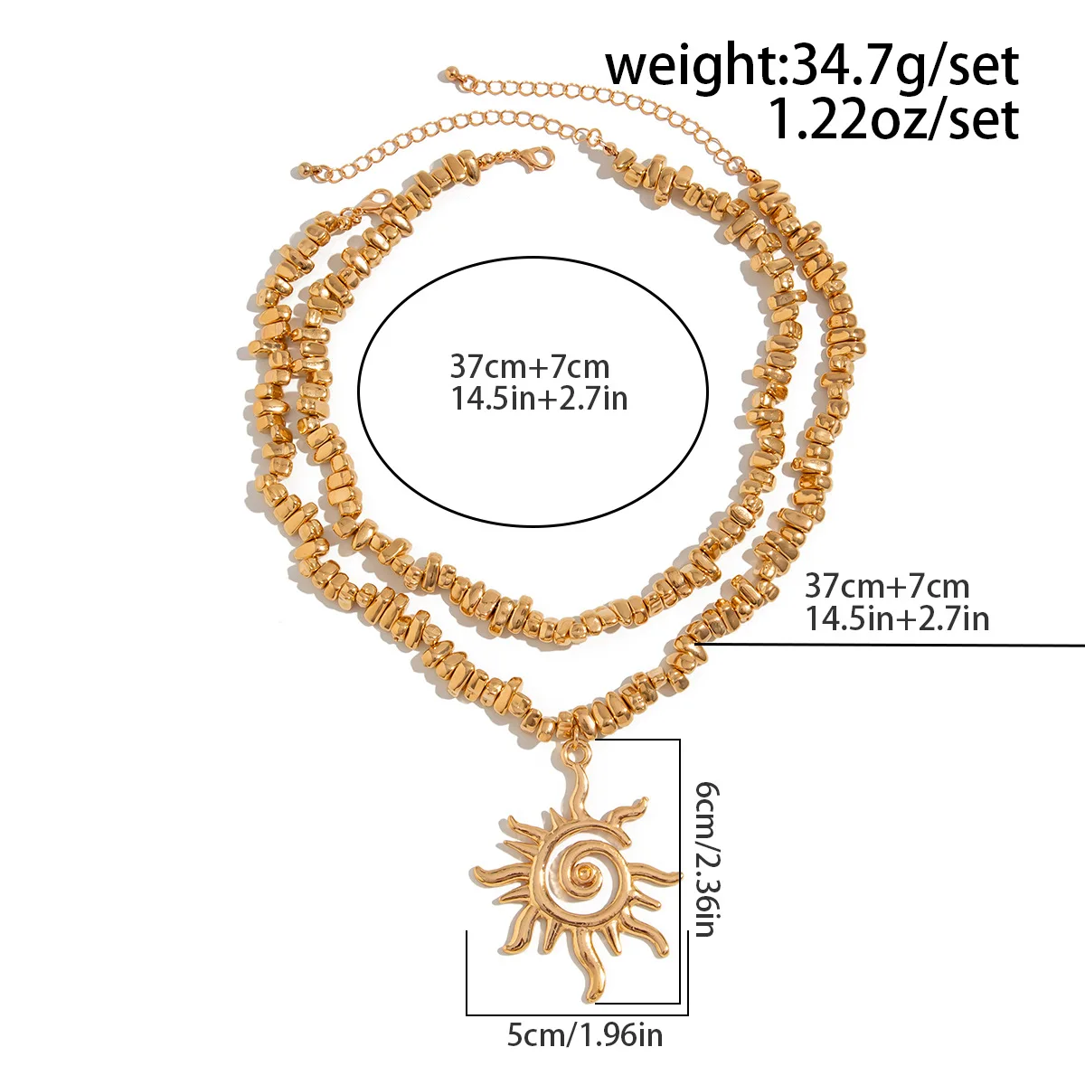 Retro Creative Spiral Sunflower Pendant Necklace 2026 Multi Layer Simple Sweet Alien Beaded Girl Fashion Charm Jewelry