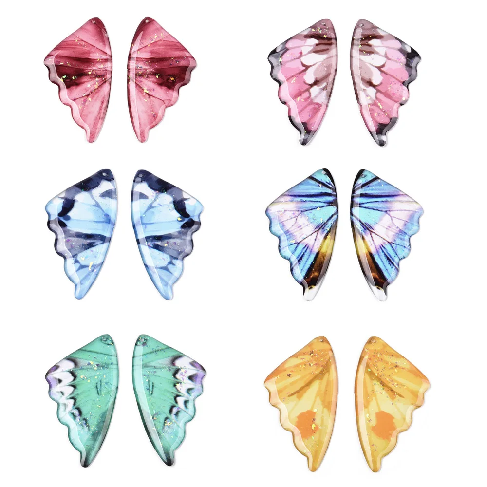 

30Pairs Butterfly Dragonfly Wing Charms Transparent Epoxy Resin Big Insect Pendants for DIY Jewelry Making Crafts 53x28x2.5mm