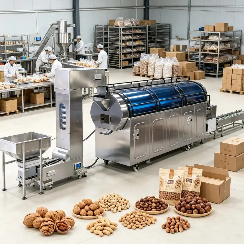 Industrial Gas Electric Continuous Groundnut Peanut Flavored Cashew Nut Cereal Roasting Roast Machine