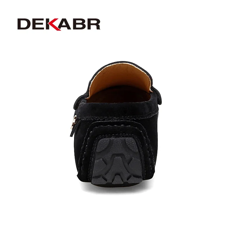 DEKABR Loafers Men Handmade Leather Shoes Black Casual Driving Flats Blue Slip-on Moccasins Men Shoes Plus Size 46 47 48