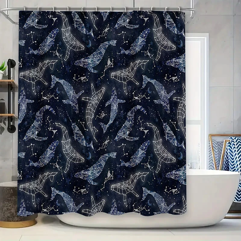 Cortina de ducha con constelación de cielo estrellado, galaxia, universo espacial, fondo Celestial, decoración de baño, diseño artístico para el hogar y el baño