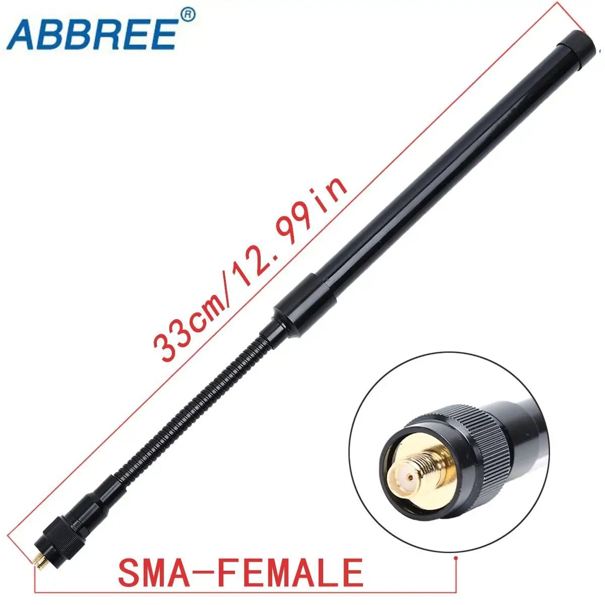 ABBREE AR-148 SMA-أنثى UV المزدوج معقوفة هوائي تكتيكي ل baofeng اسلكية تخاطب UV-5R 888S ثنائي النطاق 144/430Mhz Quansheng