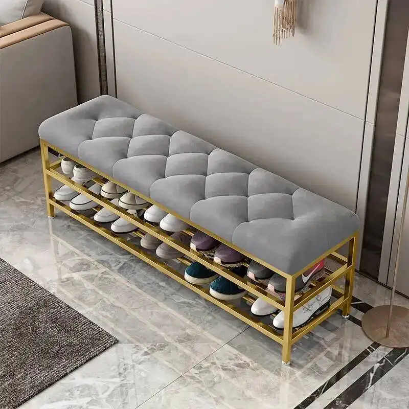 Hall Cabinet Metal Slippers Entrance Bench Shoe Box Vertical Clothing Shoe Shelf Nordic Designer Luxury Gabinete Salon Furniture