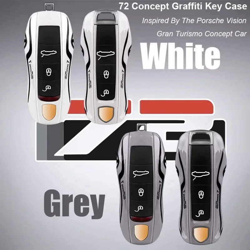 

For Porsche Cayenne 9ya 9yb Panamera 971 911 Targe Taycan Macan 95b Cayman 718 Boxster 2014-2025 Car Graffiti Key Case Cover