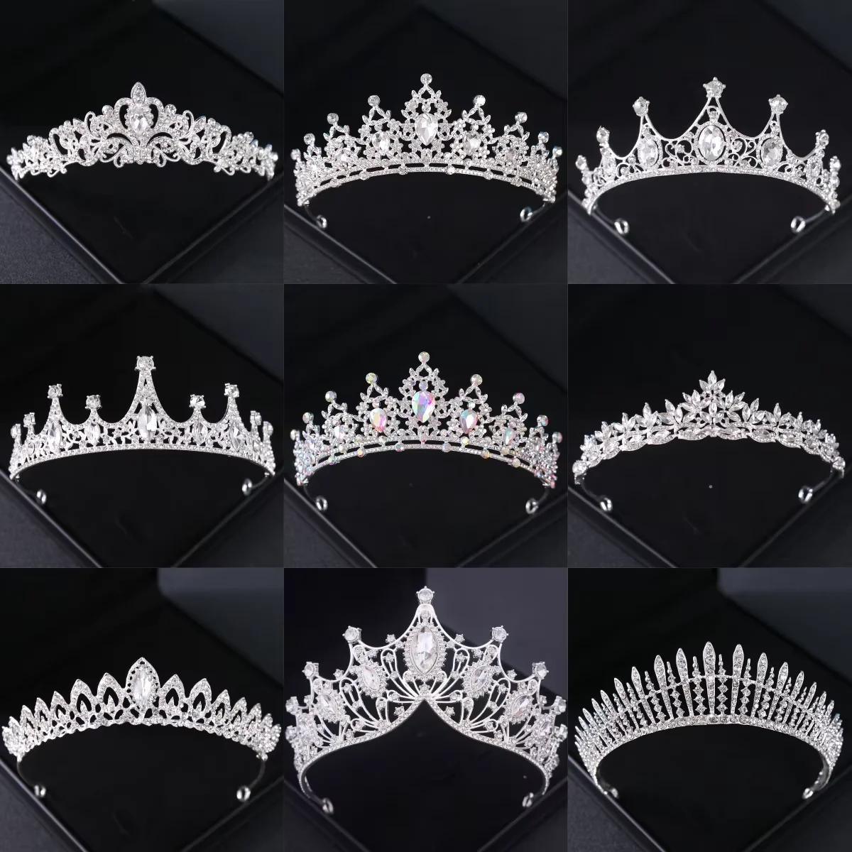 Silver Color Crystal Tiaras And Crowns Headband For Women Party Rhinestone Bridal Wedding Hair Accessories Jewelry Crown Tiara