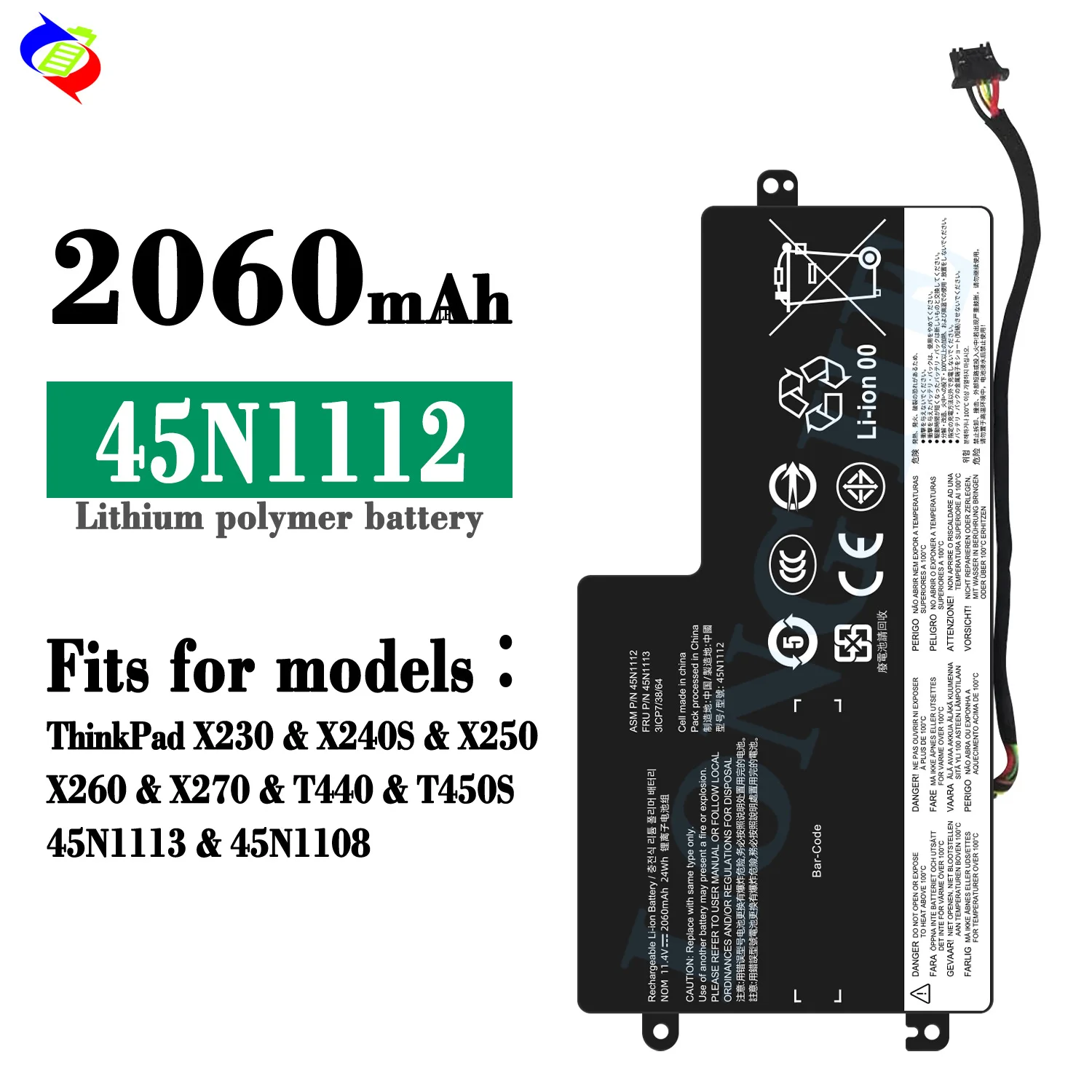 45N112 Laptop Battery for Lenovo ThinkPad T440 T440S T450 T450S X240 X250 X260 X270 45N1110 45N1111 45N1112 11.1V Battery