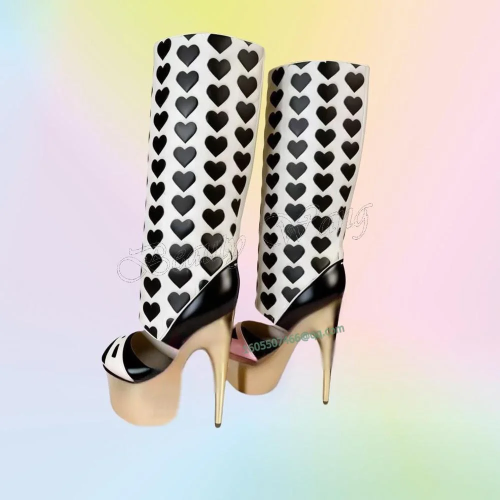 Arancione Peep Toe Stivali Piattaforma Punta Rotonda Tacchi Argento Taglio Sottile Tacchi Scarpe Scarpe Tacco Alto per Le Donne 2025 Zapatos Para Mujere