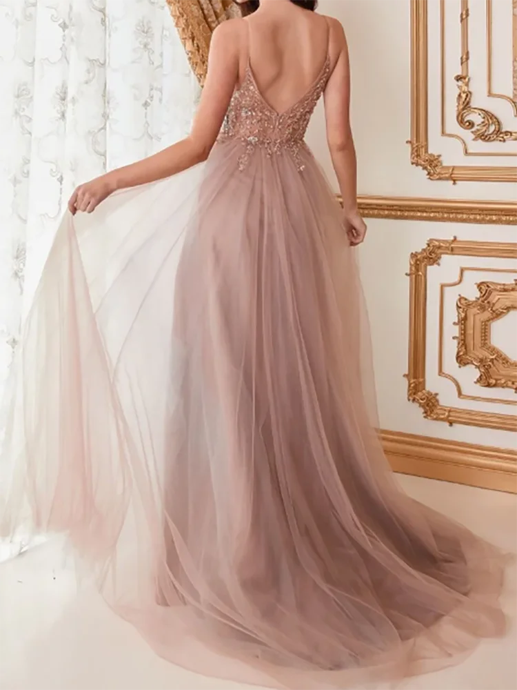Классические вечерние платья трапециевидной формы с v-образным вырезом и аппликациями без рукавов, вечерние платья для дня рождения, выпускного вечера по индивидуальному заказу