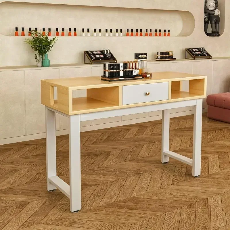 Nordic Simple Nail Tables Multifunction Storage Solid Wood Professional Nail Tables Japanese Dressing Salon Furniture Nagel FYMT