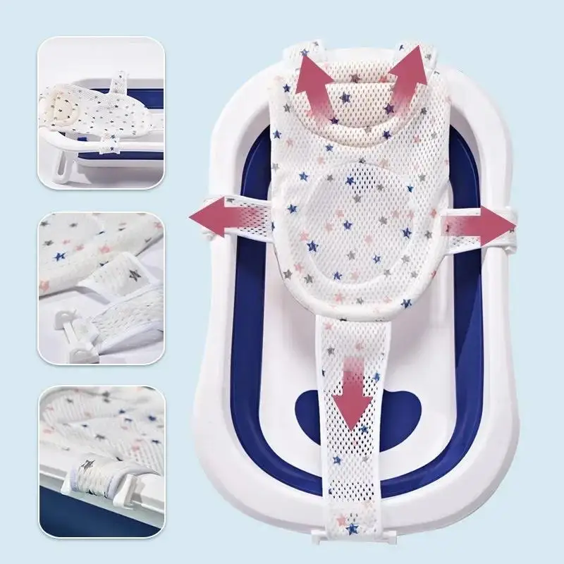 Useful Newborn Adjustable Bathtub Pillow Seat Baby Bath Net Mat Children Bathtub Shower Cradle Bed Seat