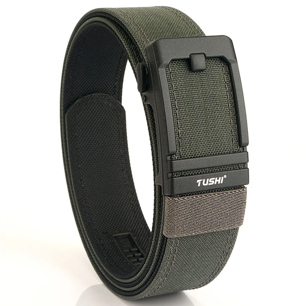 TUSHI Harter Gürtel Militärgürtel für Männer Robustes Nylon Metall Automatische Schnalle Polizei Taktischer Gürtel Outdoor-Gürtel IPSC-Zubehör – Detail 16
