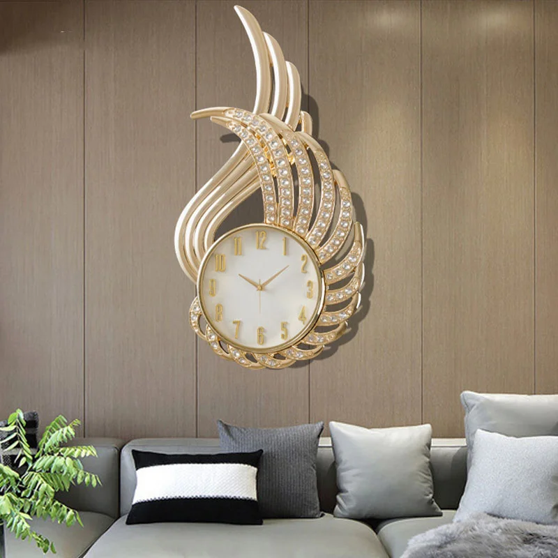 Unique Design Wall Clock Vertical Fashion Gold Office Luxury Wall Clock Digital Aesthetic Reloj De Pared Decorations For Home