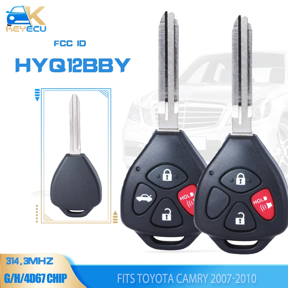 

KEYECU HYQ12BBY 3B/4B Remote Head Key Fob 314.3MHz 4D67/G/H Chip For Toyota Camry Yaris 2007 2008 2009 2010 2011