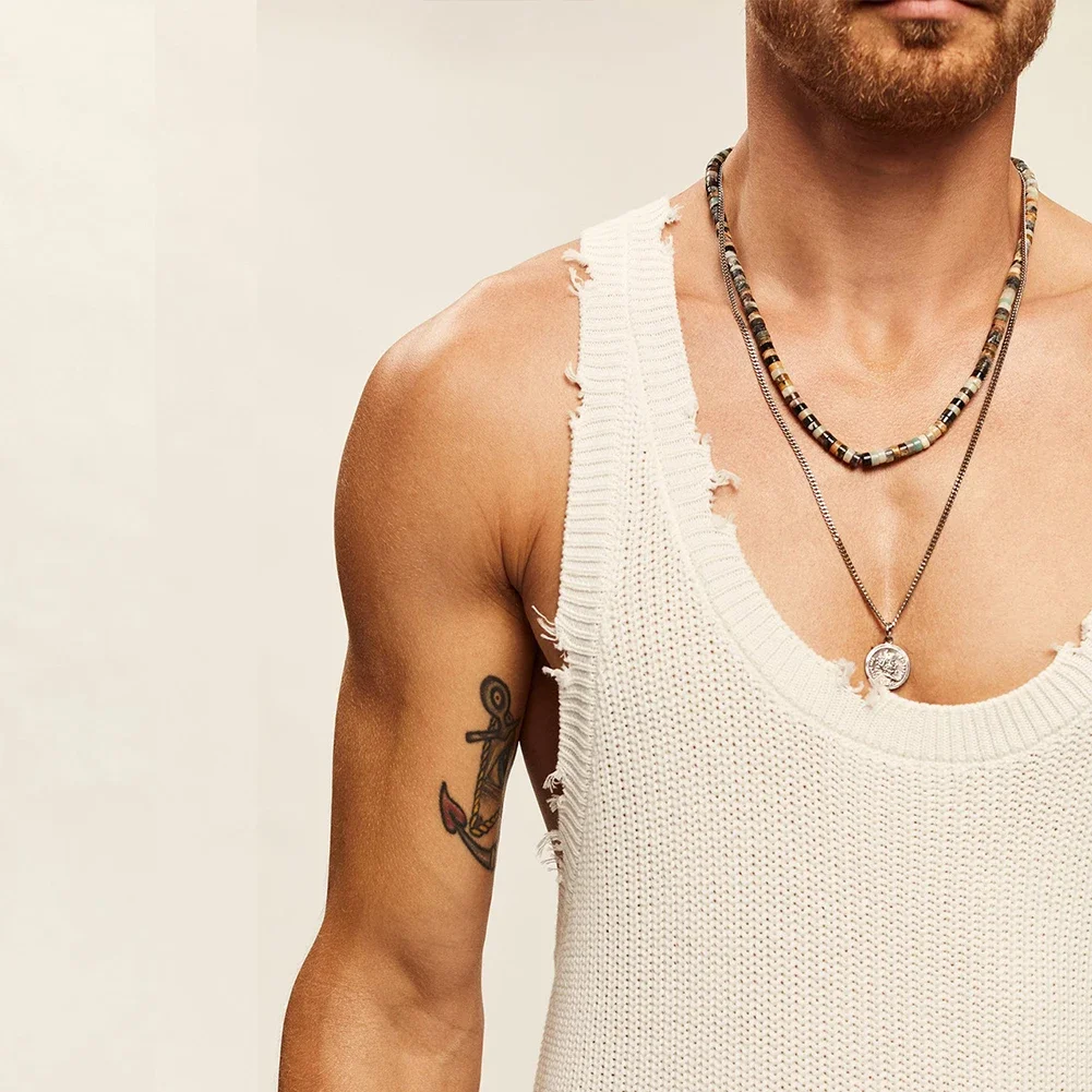 

Stylish Daily Holiday Men Male Breathable Casual Knitted Loose Skin-friendly Sleeveless Solid Color Streetwear