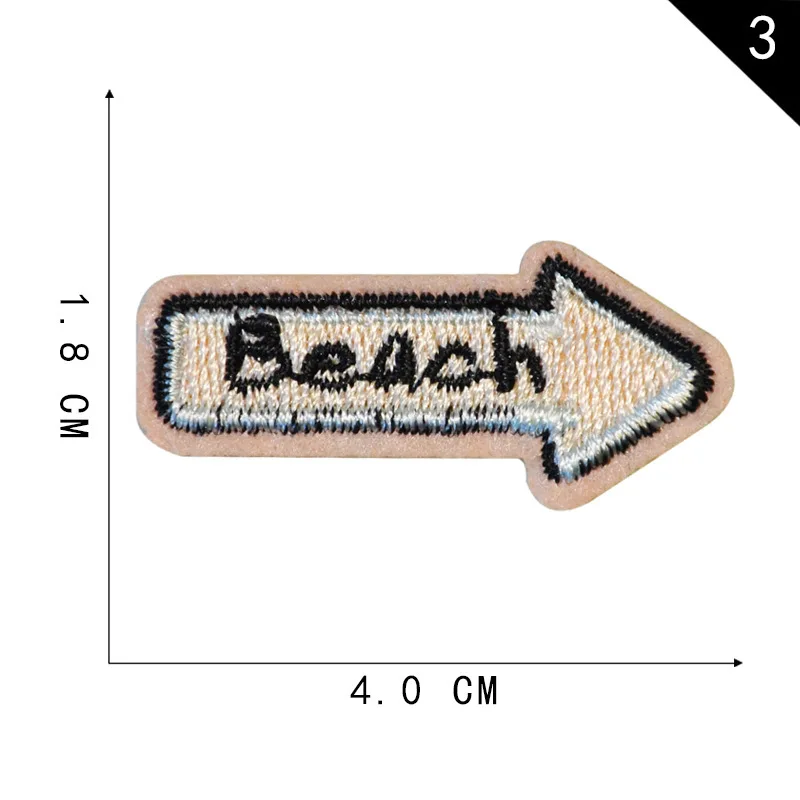 Tropic Scenery Embroidery Patches Hawaii Style Appliques Stick-on Beach Surf Life Badges Aloha Label Fabric Stickers for Girls