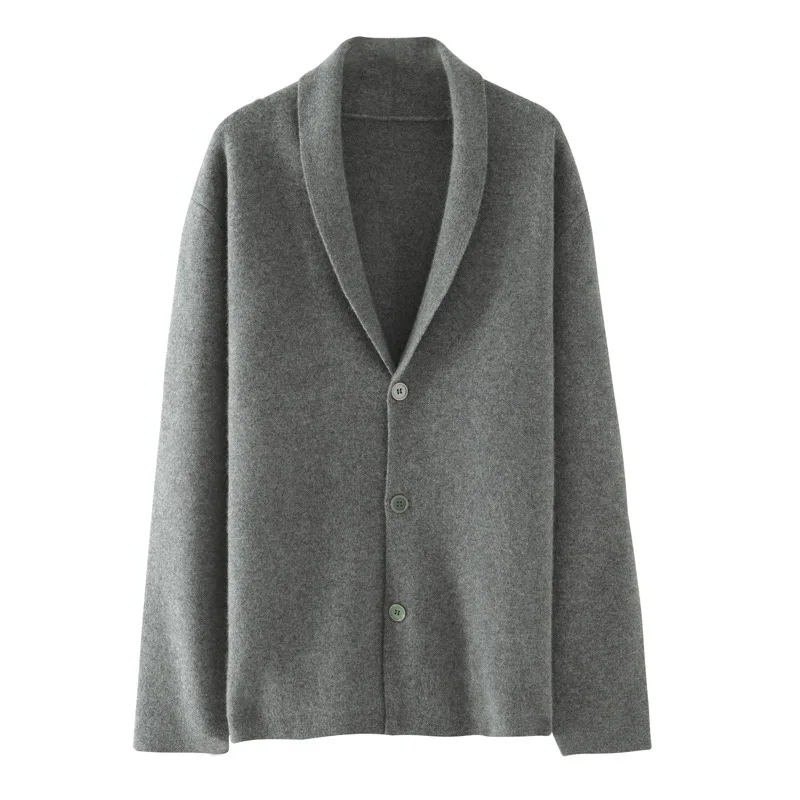 Cardigan maglione di cachemire uomo autunno e inverno lavorato a maglia con scollo a v plus Size cappotto maglione allentato