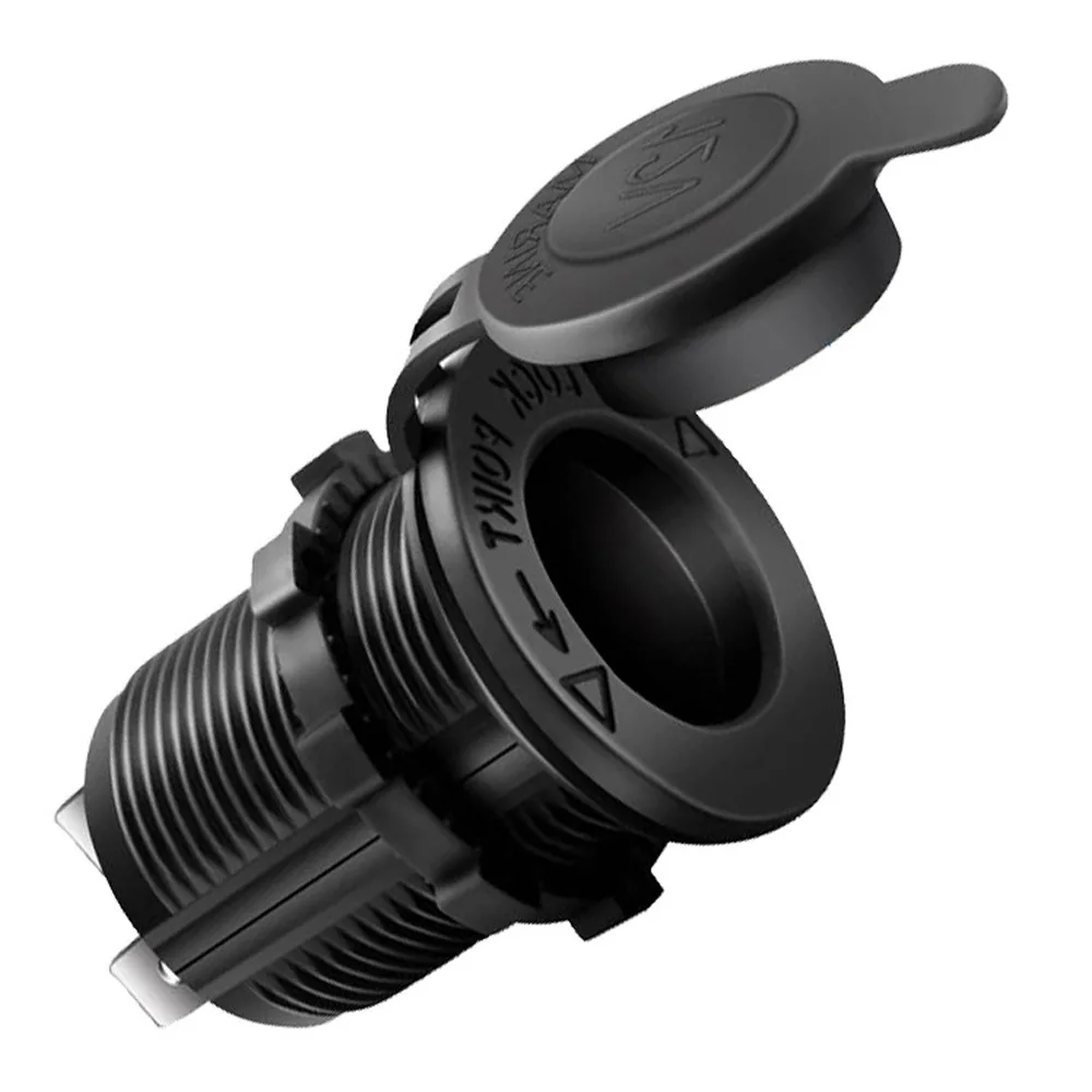 12V Marine Boat Cigarette Lighter Socket Dual QC3.0 USB Power Outlet Panel LED Display Waterproof Car Charger