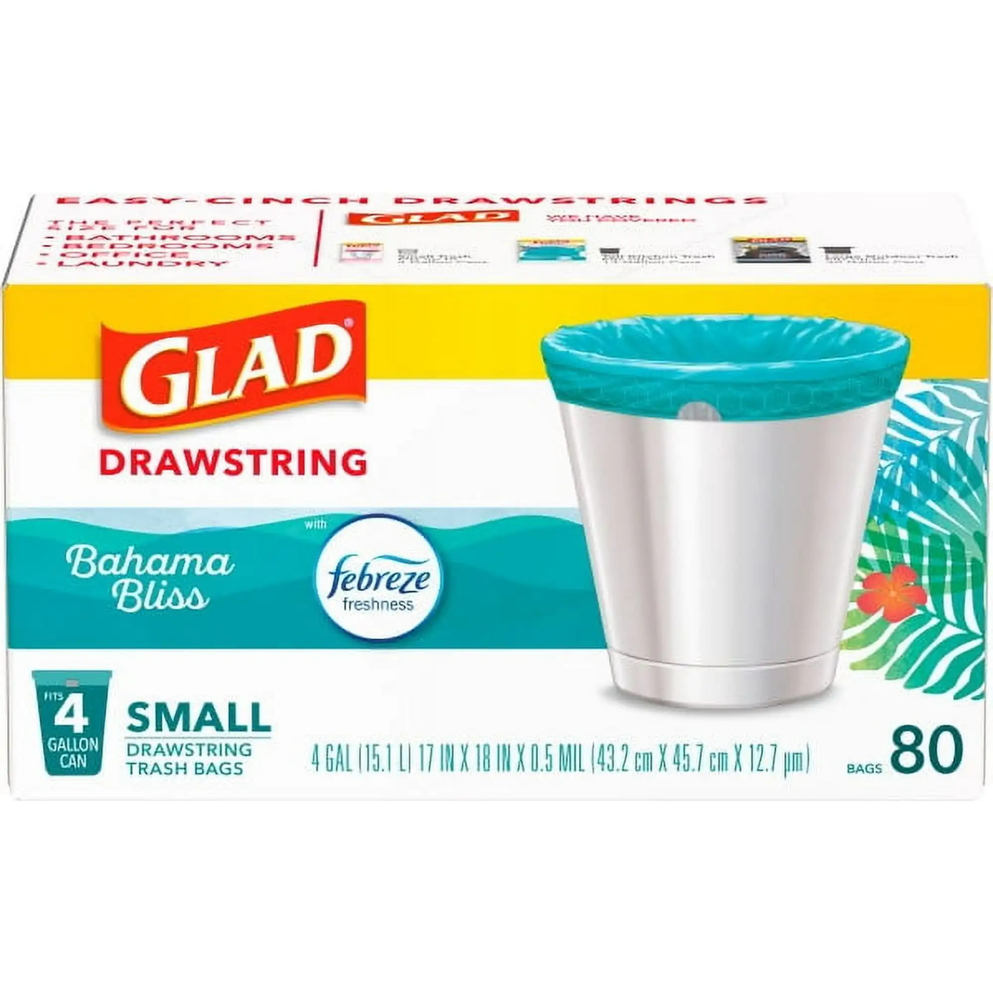Glad Drawstring 4Gal Bahama Bliss Odor Shield (80U)