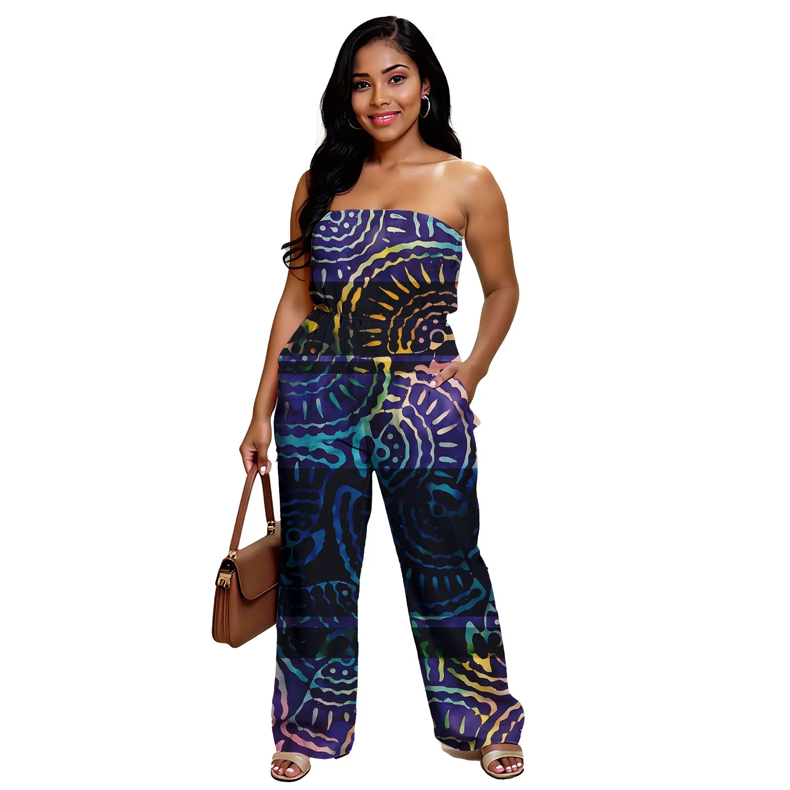 Hot Selling Custom Polynesian Island Prom Clothing Jumpsuit Samoan Cold Shoulder Women One Piece Set Ladies Sexy Aloha Romper