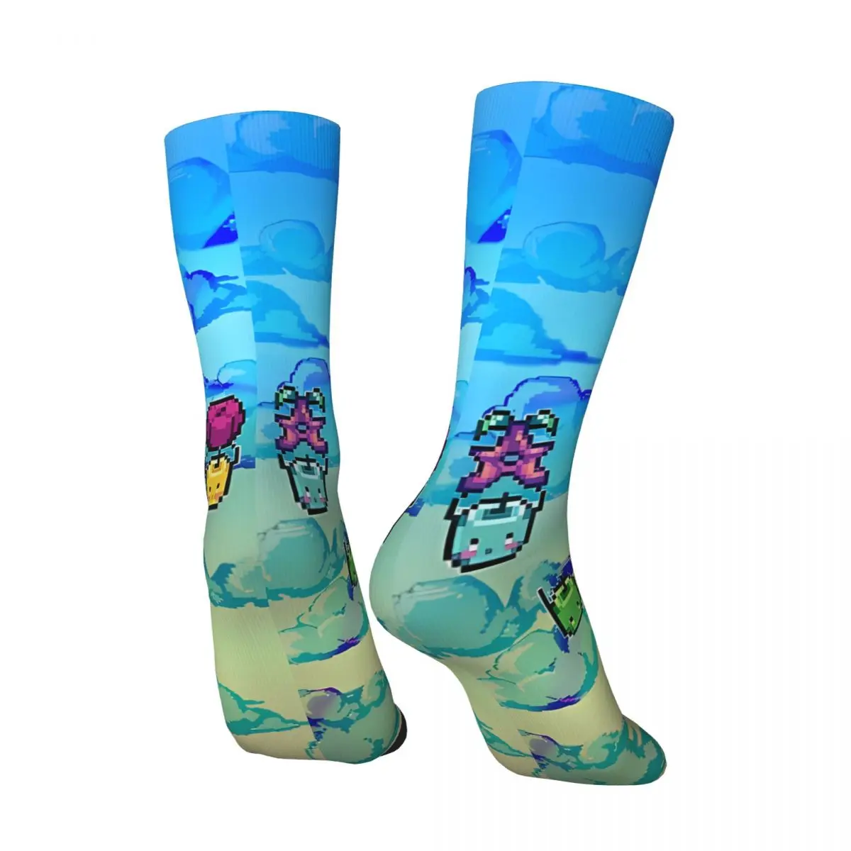 Retro Junimos Variant 2 Men's compression Socks Unisex Stardew Valley Harajuku Pattern Printed Novelty Crew Sock