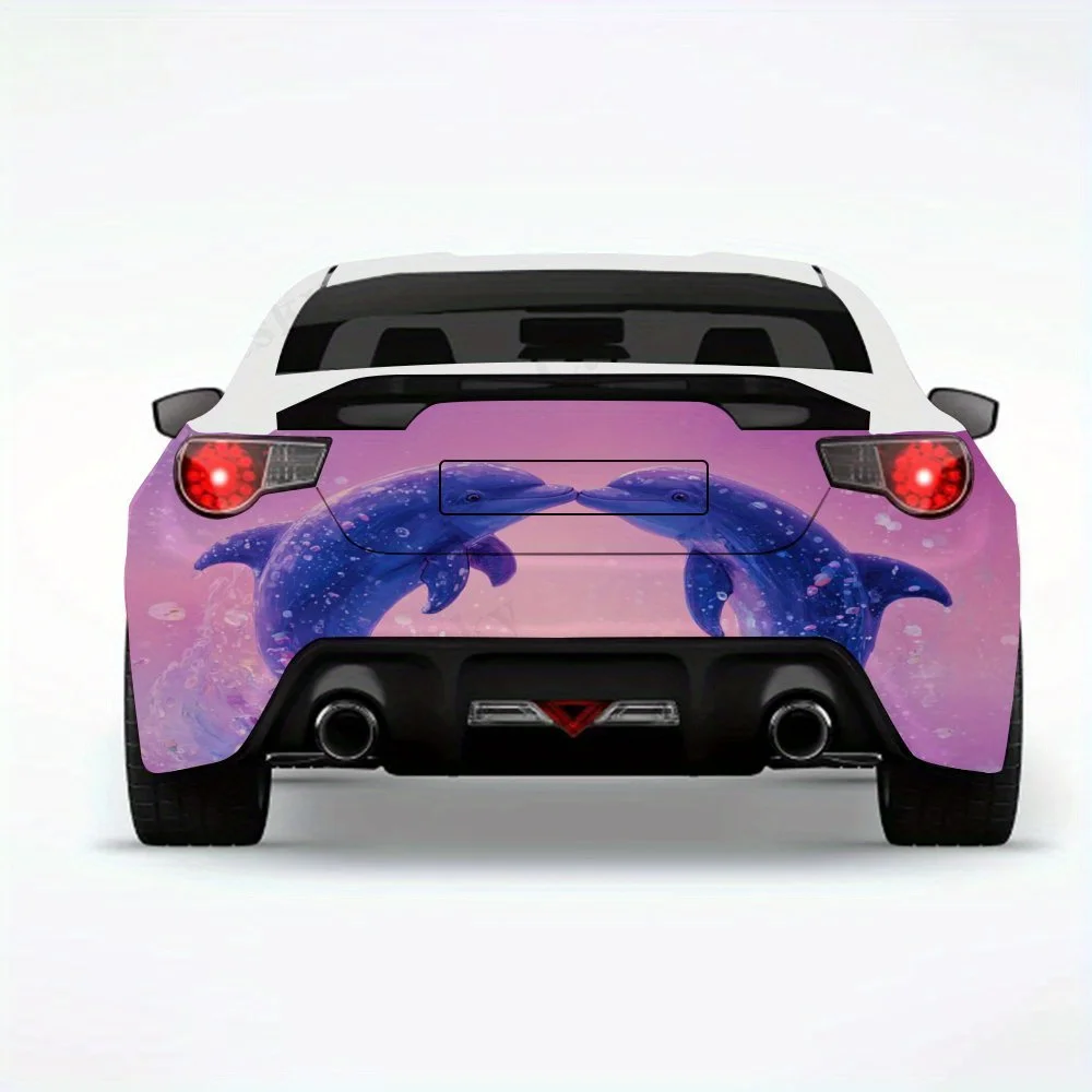 

Дельфины в море - виниловая наклейка на заднюю часть автомобиля, водонепроницаемые самоклеящиеся виниловые наклейки для хвоста и бампера автомобиля, украшение Prot
