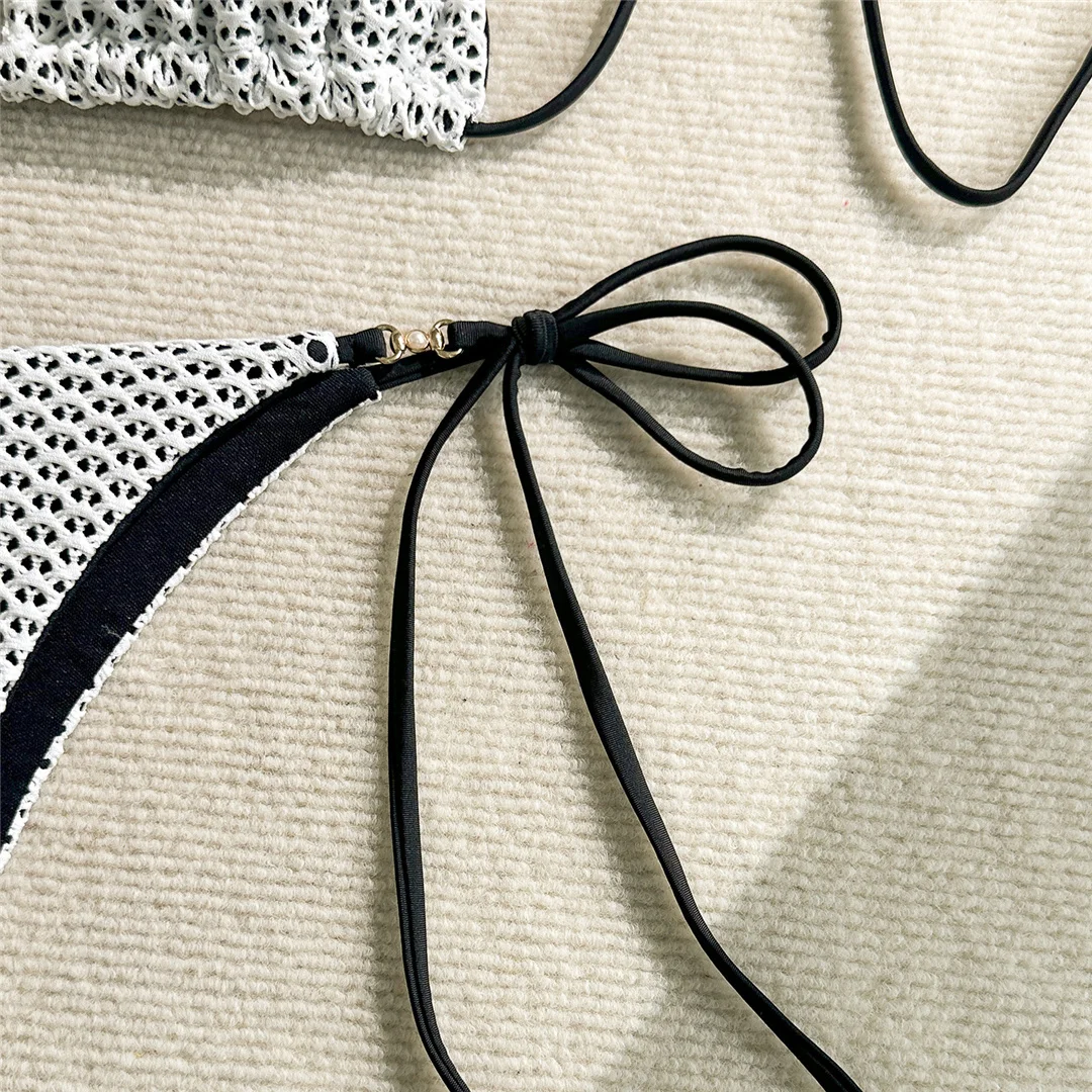 Halterneck-Bikini-Set mit Ausschnitten, zweiteilig, Damen-Badeanzug, Badebekleidung für Frauen, hoch geschnittene Beine, gepolsterter Badeanzug, Badebekleidung, V6989 – Detail 18