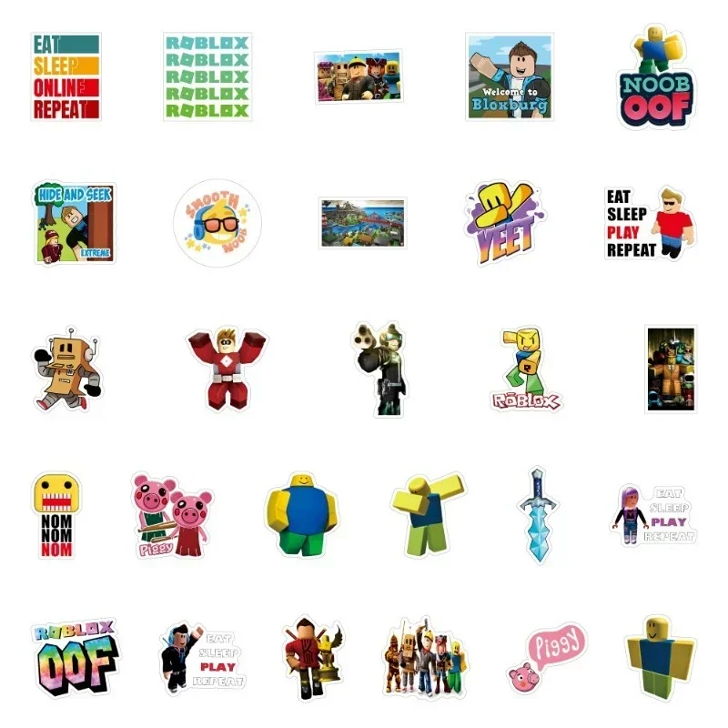 50/100pcs Roblox Game Graffiti Stickers Water Cup Luggage Notebook Scooter Stickers Cartoon Anime Christmas Birthday Gifts Toys