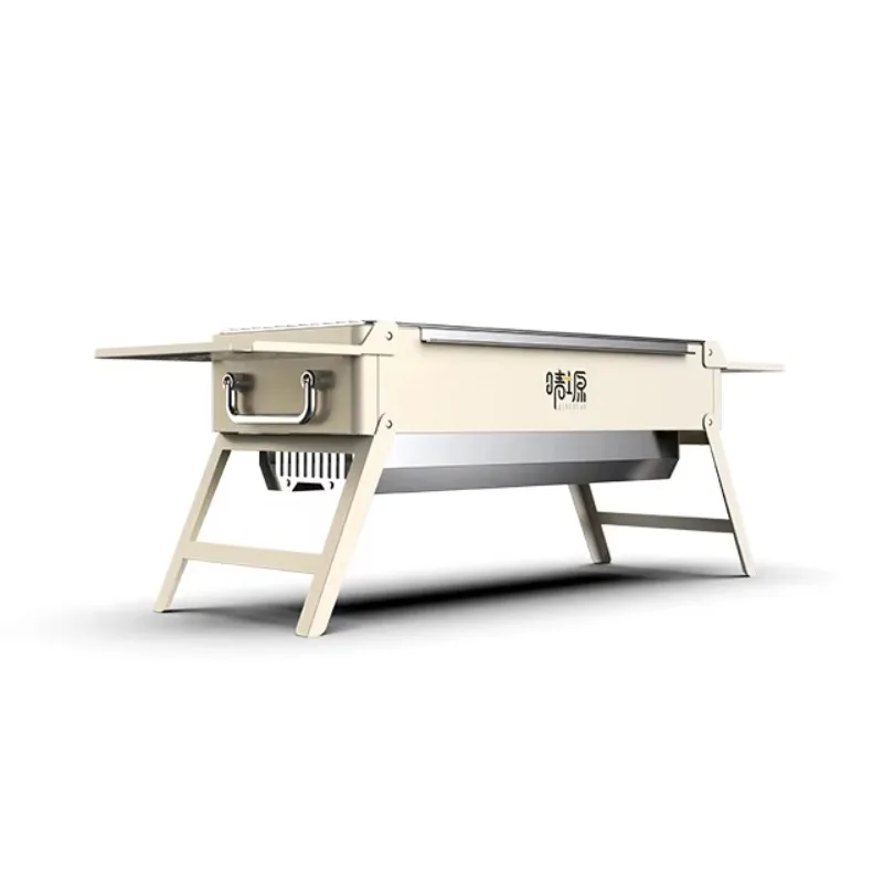 Charcoal Grill Type: Outdoor Chrome Plated Stainless Steel Foldable Smokeless Grill, Height Adjustable, Flame Safe