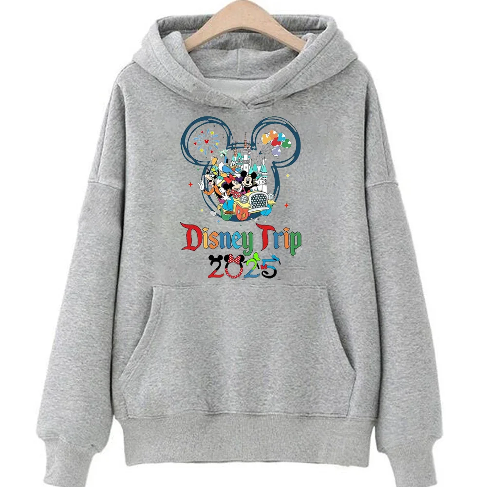 My First Disney Trip 2025 Hoodies Fashion Versatile Unisex Harajuku Streetwear Autumn Winter Casual Simple Couple Sweatshirts