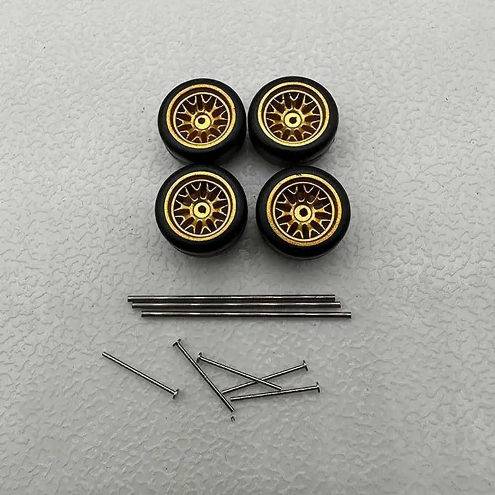 High Quality 6PCS 1:64 Model Car Wheels For Hotwheels With Rubber Tire Model Model Car Basic Modified Parts Racing Vehicle Toys