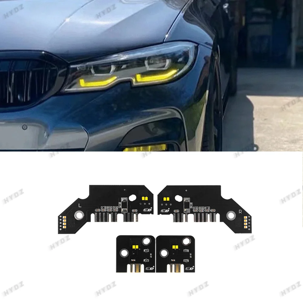

Автомобильные аксессуары желтый янтарный ангельские глазки DRL светодиодная плата для BMW G20 G21 LCI M340i M340iX 2019-2022 дневные ходовые огни фары