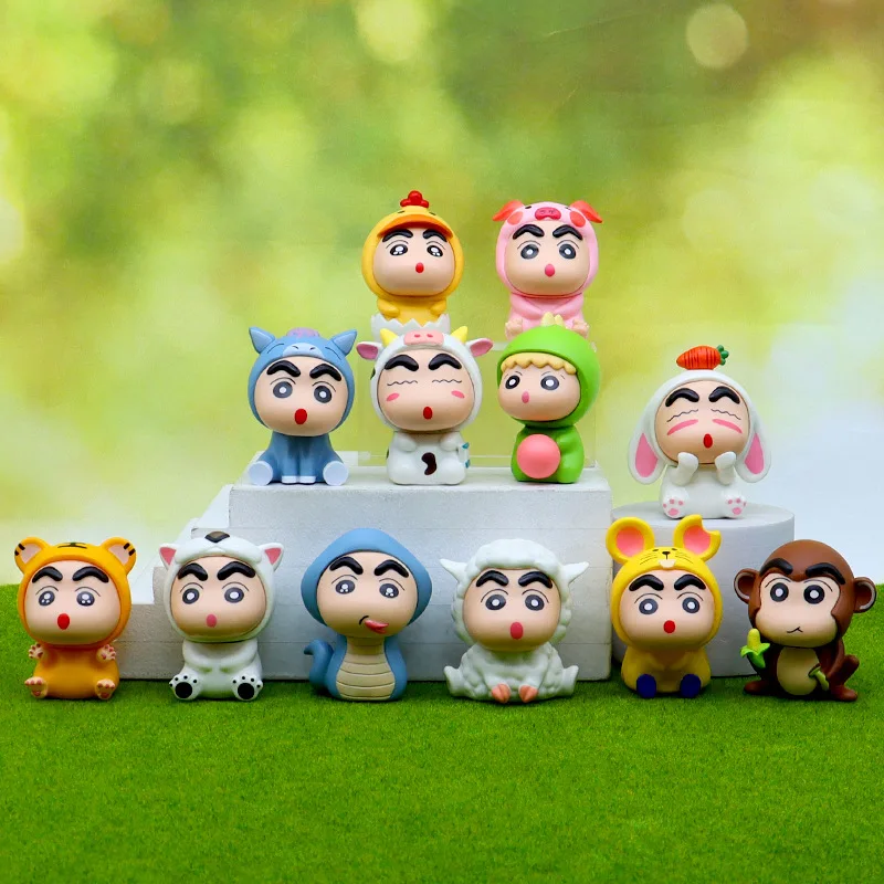 

Фигурки Shin-chan Nohara Shinosuke, мелки, модные игрушки Shin-chan, глухие коробки, периферийные куклы, украшения для настольных автомобилей