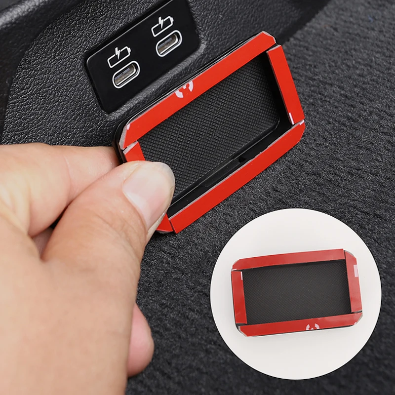 Car Rear Seat USB Charging Protect Cover Auto USB Interface Trim Sticker For BMW G30 G32 6GT G20 G01 G02 X3X4X5 G05 F48 F39 X1X2