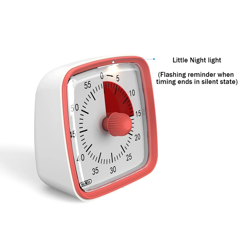 1 шт. 60-минутный таймер обратного отсчета для детей и взрослых, инструмент управления временем для обучения серого цвета