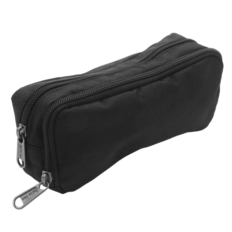 

5X Big Capacity Pencil Case Oxford Storage Pouch Marker Pen Case Simple Stationery Bag School Office Organizer Black-AC47
