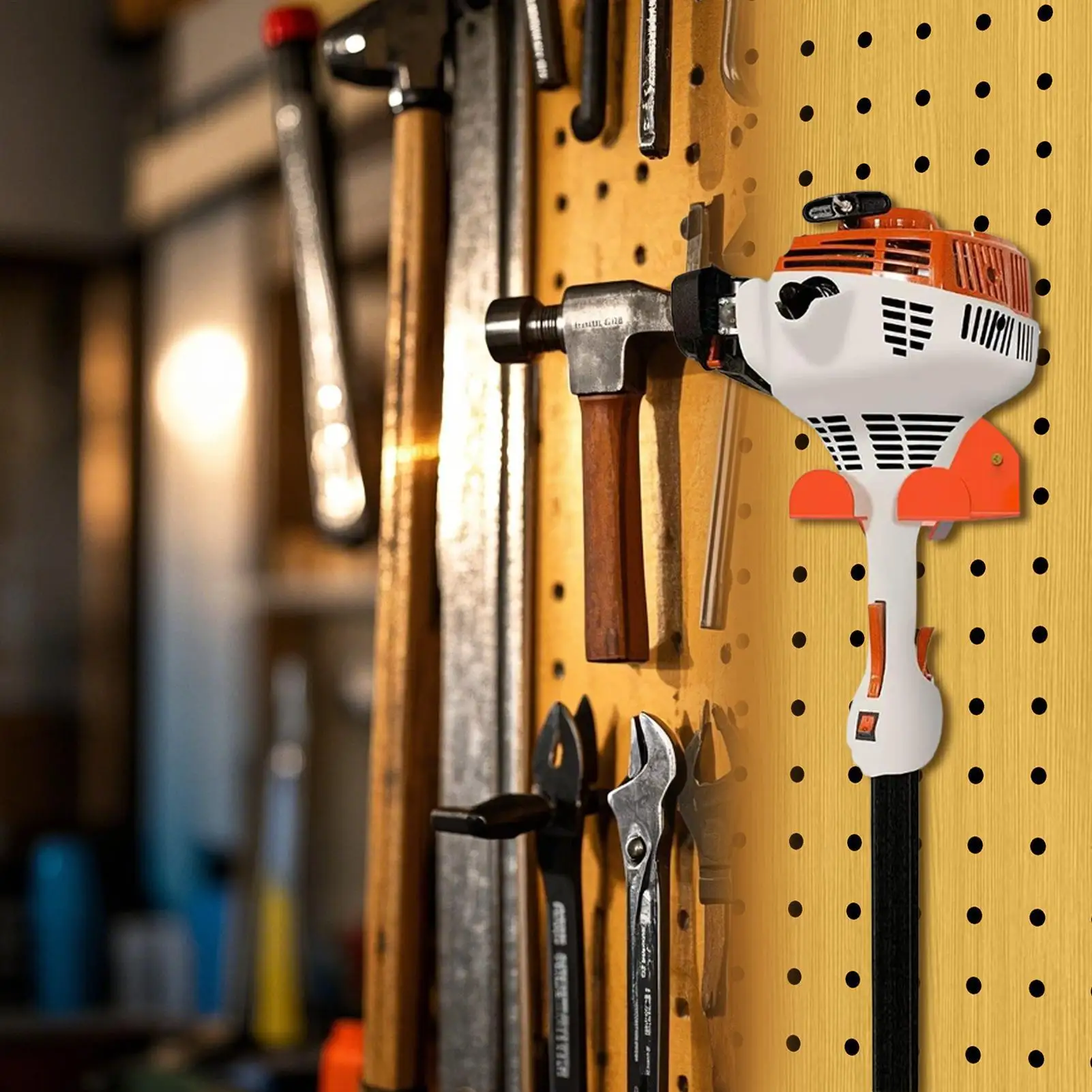 

Trimmer Rack Garden Power Tool Organizer Hanger Heavy Duty Garages Storage Chainsaw Grass Lawn Mower Wall Mounted Storage Holder