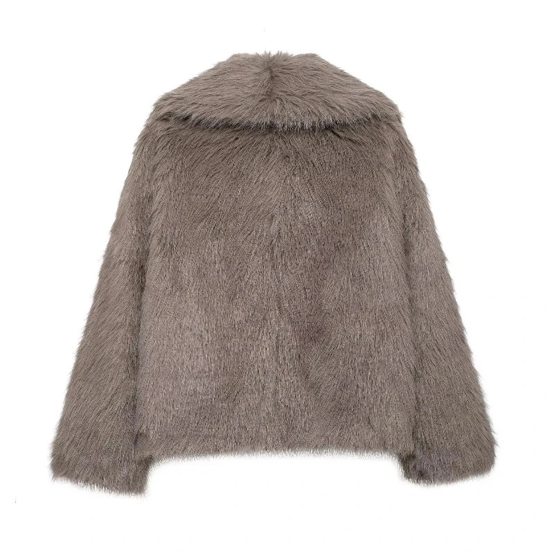 Chaqueta gruesa de piel de cordero para mujer, abrigo de invierno de nuevo estilo, piel