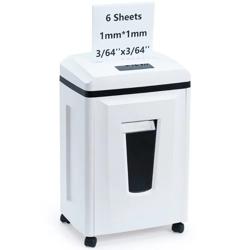 

23L P-7 Paper Shredder Micro Cut 6 Sheets Mobile Professional 1*1mm Document Destroyer for Home Office Commercial Use