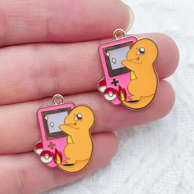 10pcs alloy drip oil cartoon game pendant, DIY jewelry making earrings, keychain accessories image 5