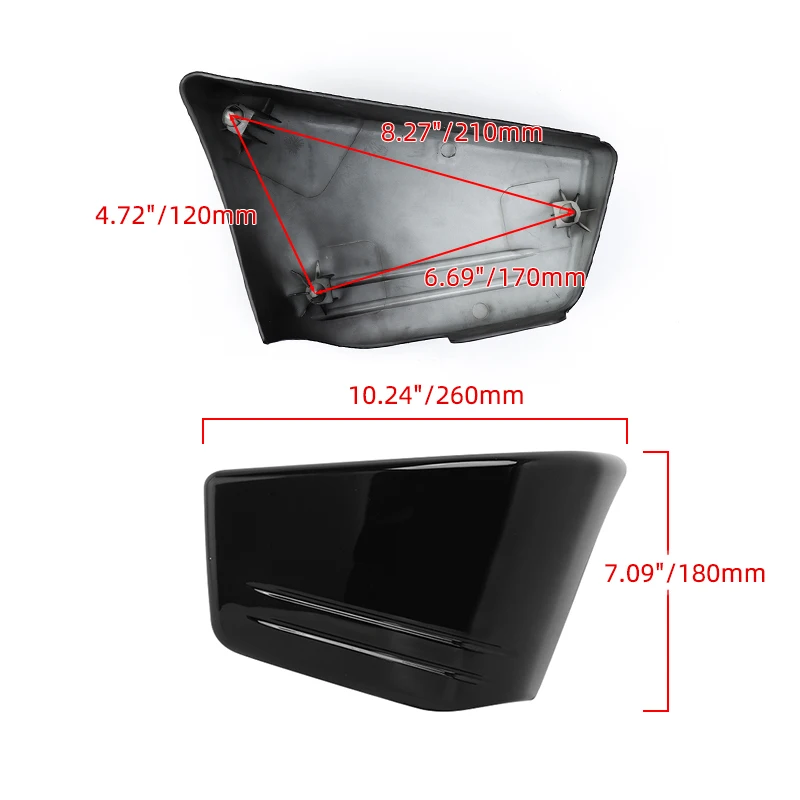 2PCS Motorcycle Side Fairing Battery Cover Black Guard Protector Covers For Honda VTX 1800 C/Custom Models 2002-2004 2006-2008