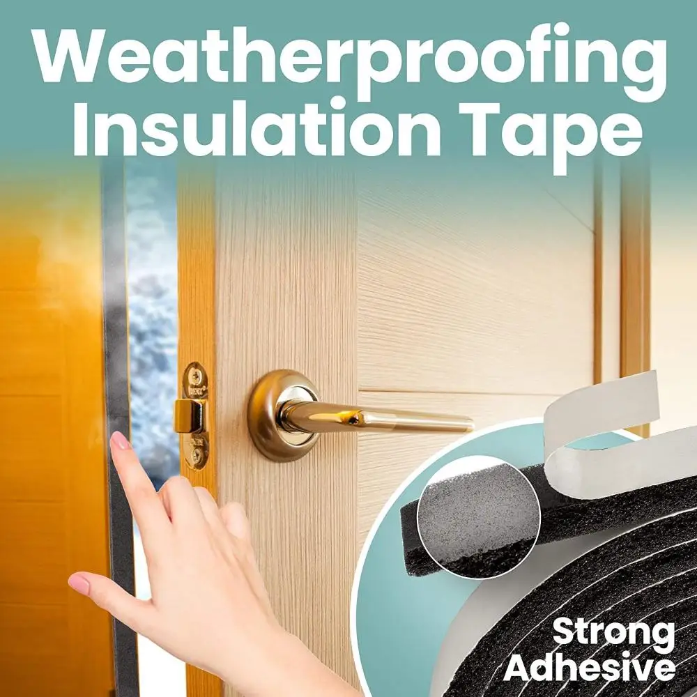 2M/Roll Insulation Tape Windproof Dustproof Draught Excluder Weather Stripping Door Window Sealing Strip Soundproof