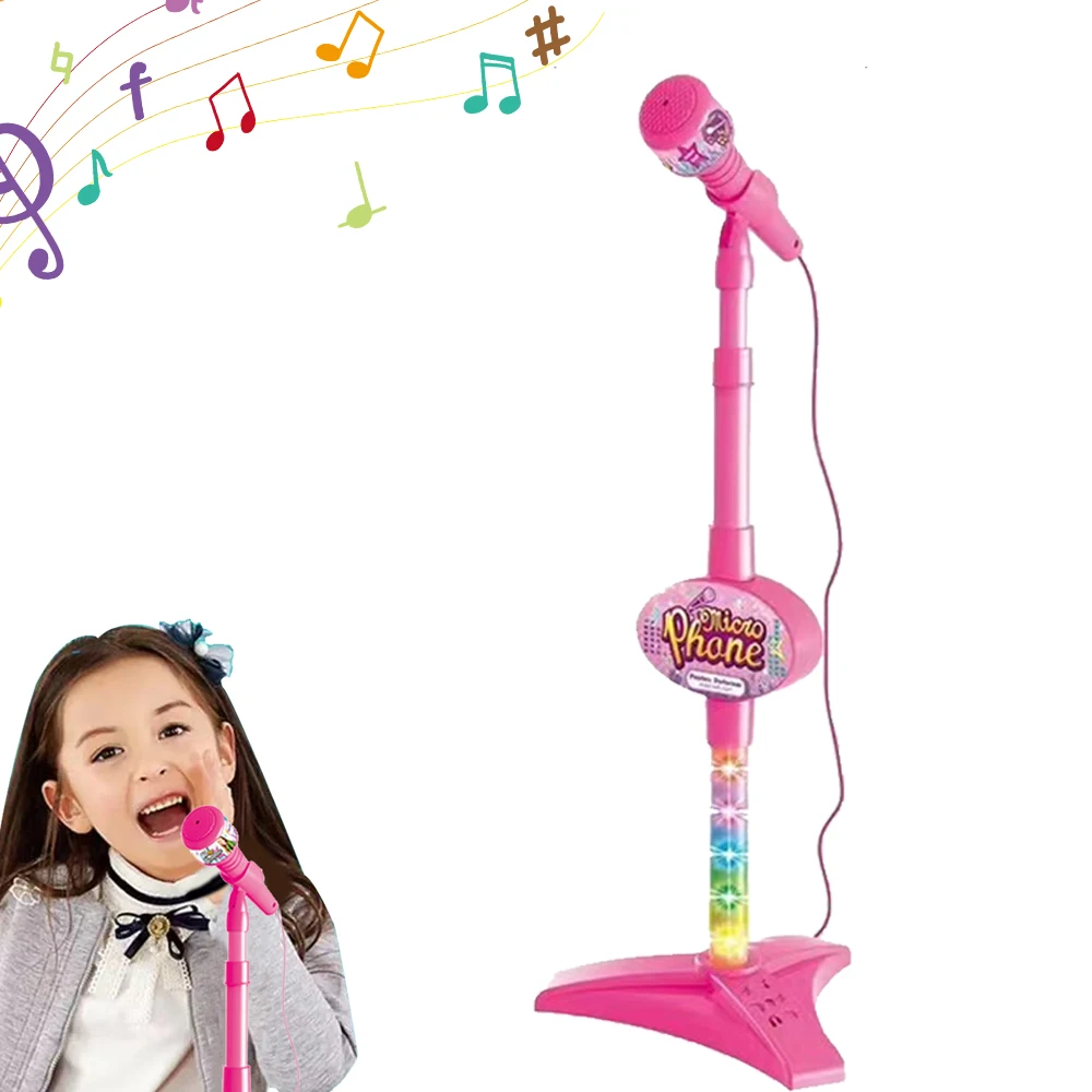 Newest Kids Microphone with Stand for children Music Instrument Toys karaoke mic Educational Toy Birthday Gift for Girl Boy